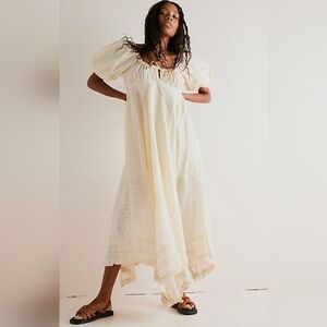 Free People On My Level Maxi Cream Dress